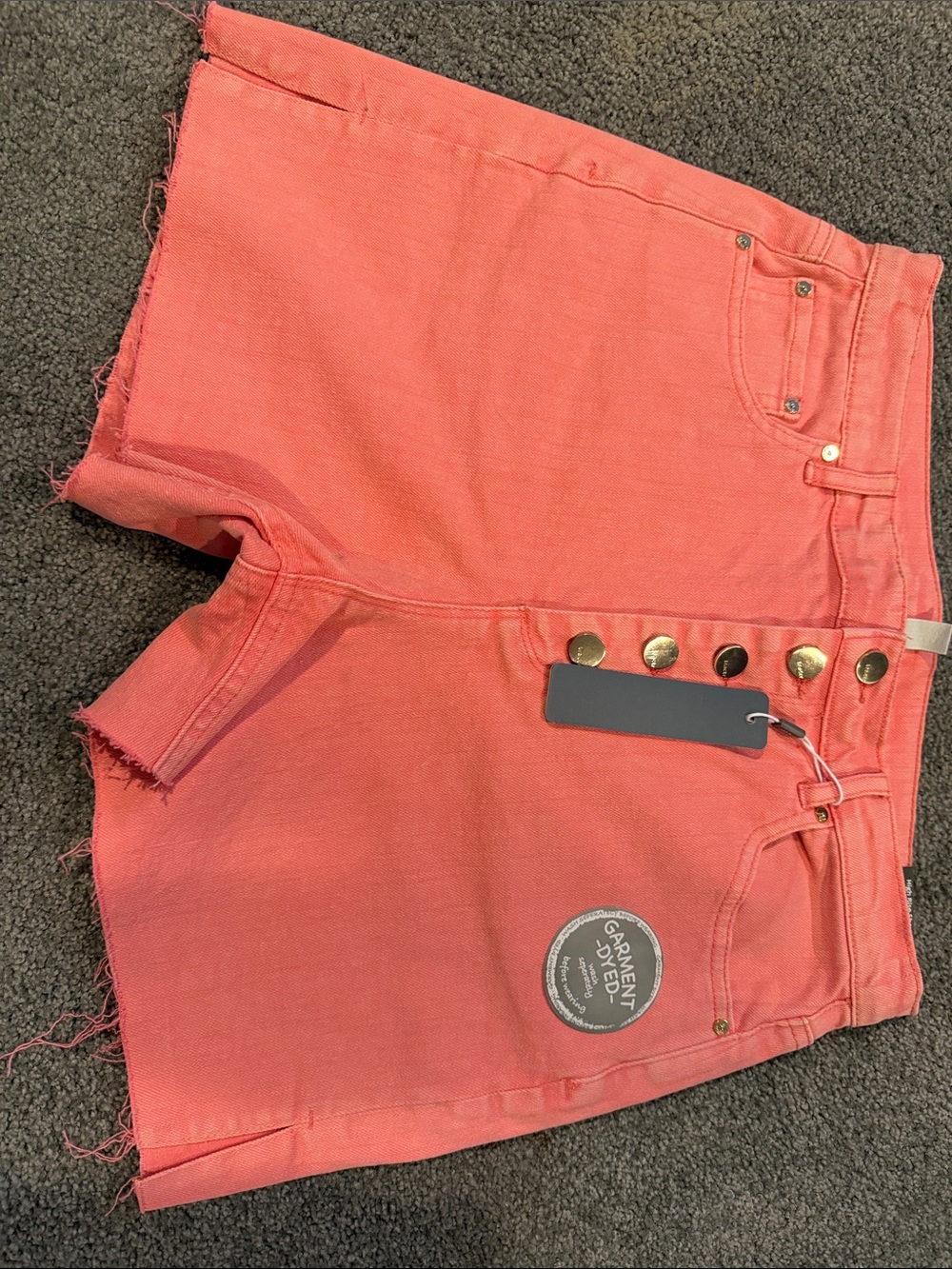Tractr Coral Button-Front Denim Shorts